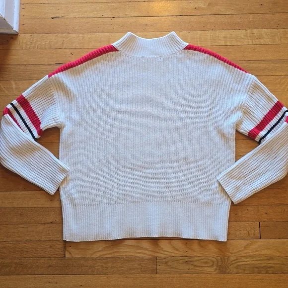 Sanctuary, Mock Neck Sweater, Ivory/Red/Black, EUC, Women's L​ - Picture 2 of 10